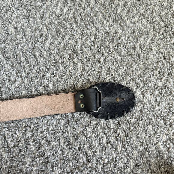 Vintage Trans Am Firebird Pontiac Leather Belt Tooled 38-42” Waist Black - Picture 4 of 6